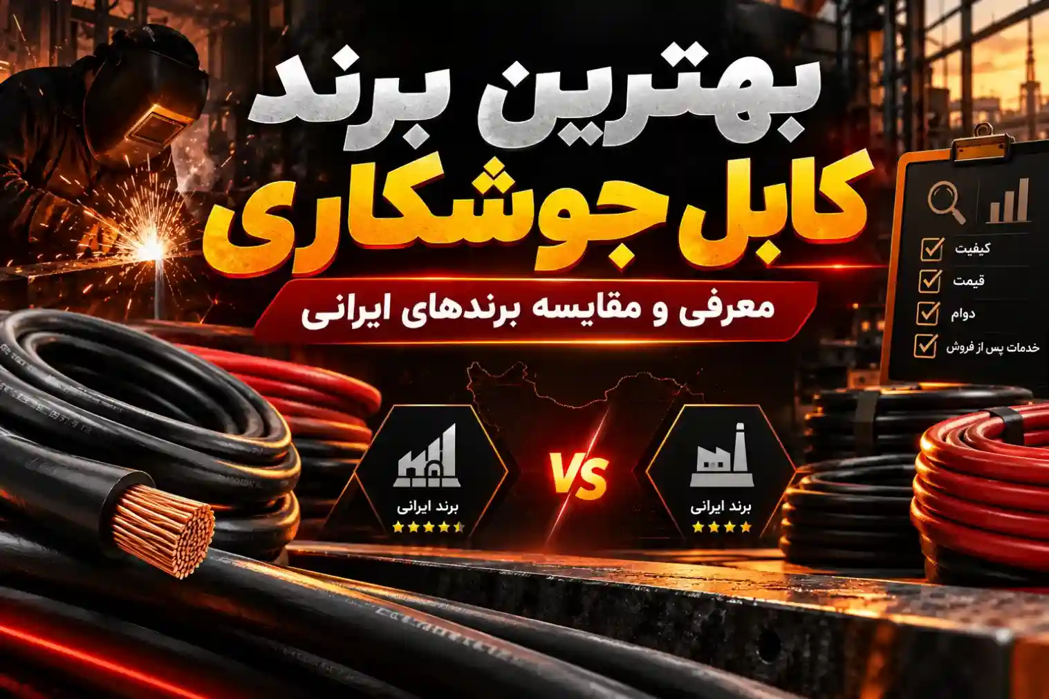 تصویر شاخص | بهترین برند کابل جوشکاری
